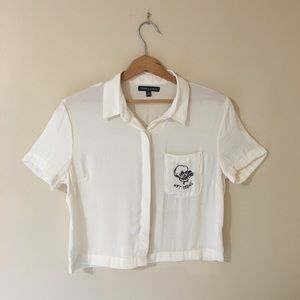 Kendall & Kylie short sleeve button down shirt